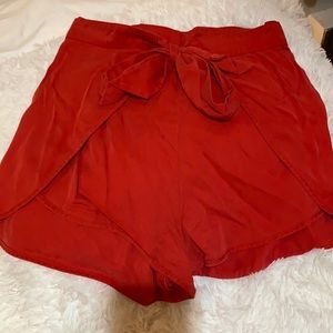Size Large URBAN OUTFITTERS red tie waist short!